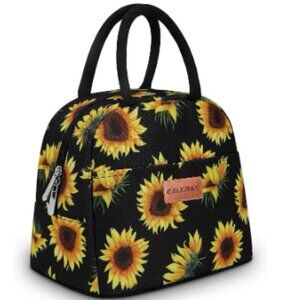 Trendy Insulated Lunch Bag for Women Stylish Large Cooler Tote( Sunflower)